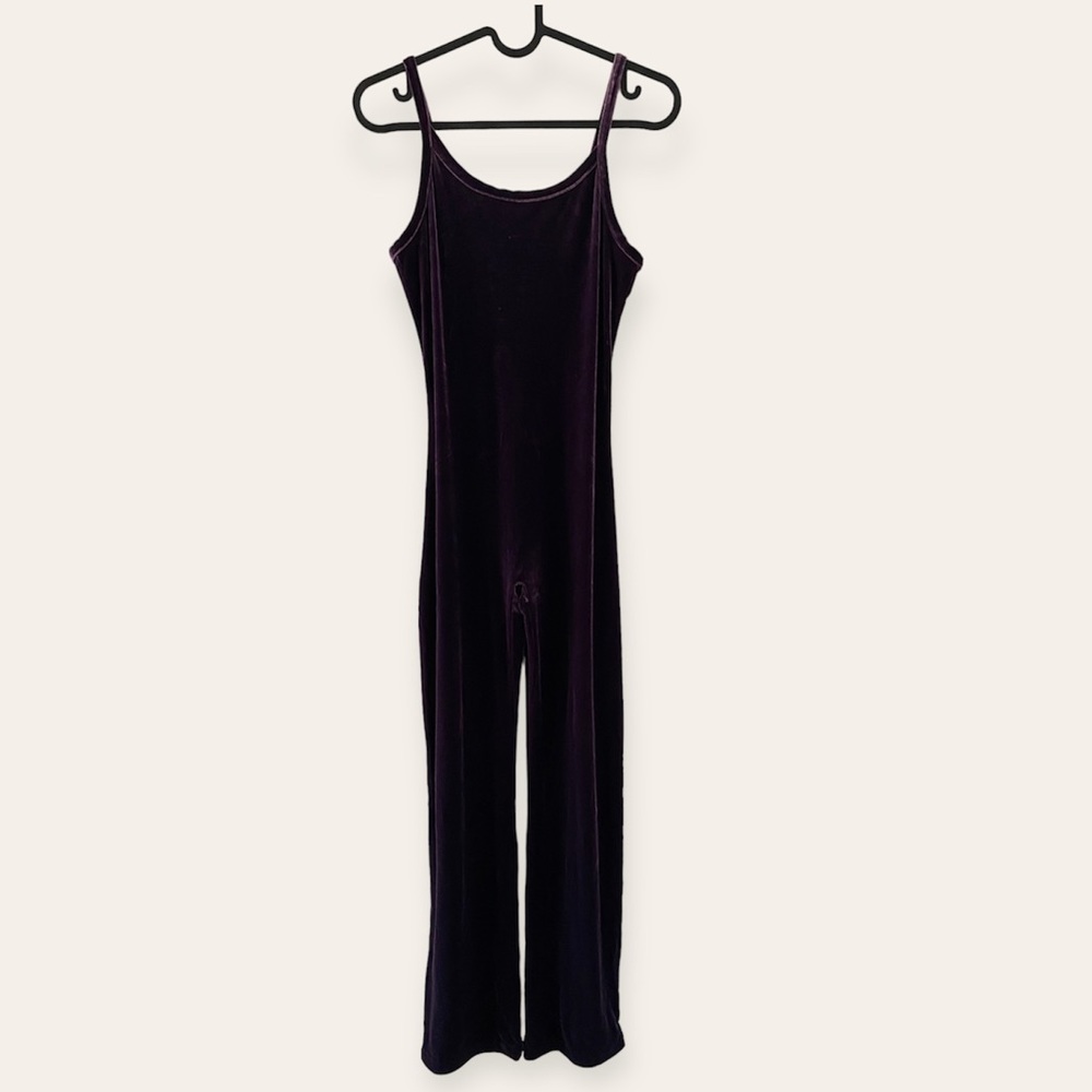 EUC: Moda Intl XS Velvet Purple Jumpsuit